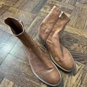 Women’s Brown Leather Boots Silent D